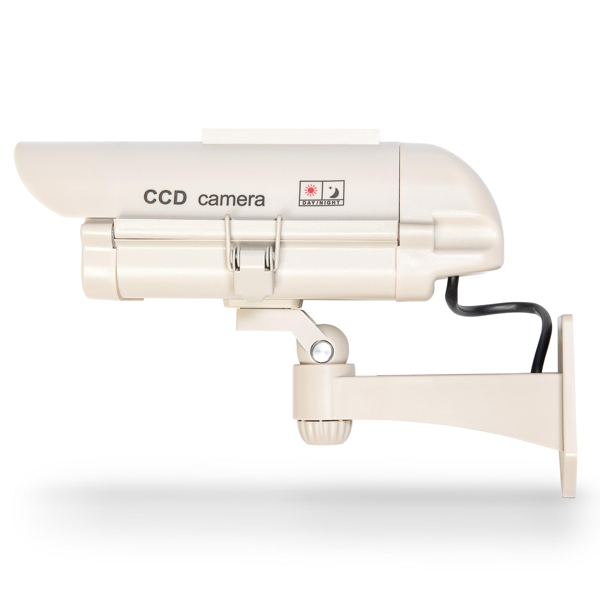 Solar CCD Überwachungskamera Attrappe mit LED Blinklicht + Halterung, Kameraatrappen, Sicherheitstechnik, Heimwerker- & Industriegeräte